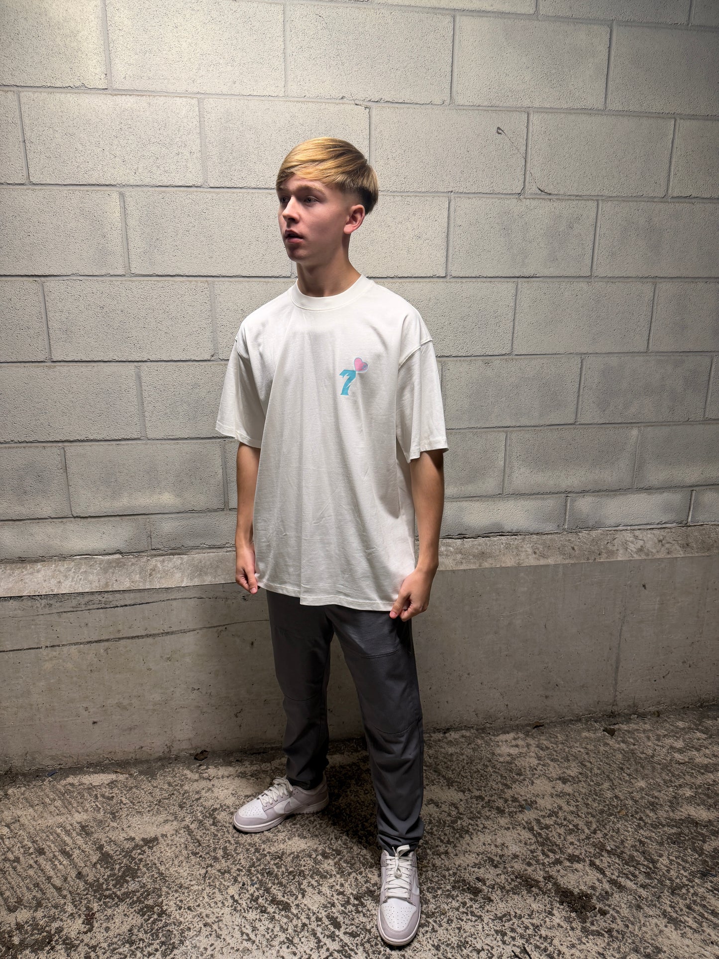 7 Hearted Bubblegum Tee White